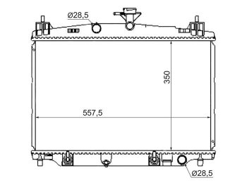 Радиатор двигателя SAT (пластинчатый, МКПП/АКПП) Mazda (Мазда) 2/Demio (демио)  DE (2007-2014) DE дорестайлинг, рестайлинг