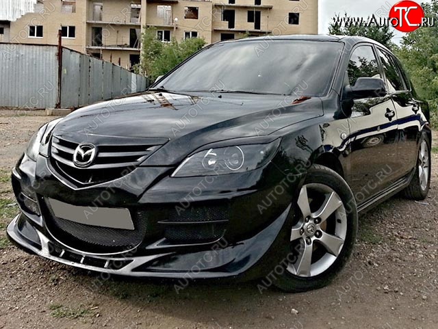 9 099 р. Передний бампер EXS STYLE Mazda 3/Axela BK дорестайлинг, хэтчбэк (2003-2006) (Неокрашенный)  с доставкой в г. Горно‑Алтайск