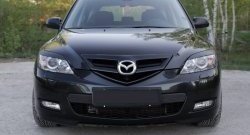 629 р. Реснички RA на фары  Mazda 3/Axela  BK (2006-2009) рестайлинг, хэтчбэк (Неокрашенные)  с доставкой в г. Горно‑Алтайск. Увеличить фотографию 3