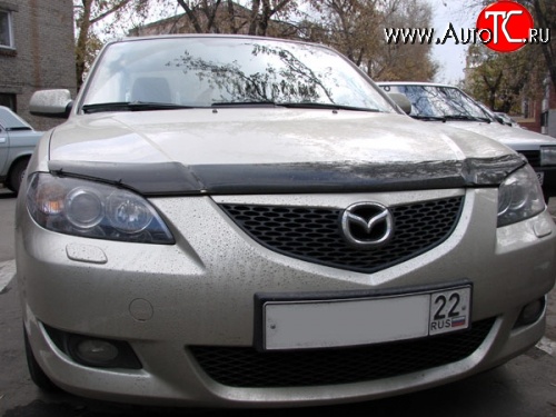 2 599 р. Дефлектор капота NovLine Mazda 3/Axela BK дорестайлинг седан (2003-2006)  с доставкой в г. Горно‑Алтайск