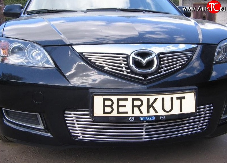 3 999 р. Декоративная вставка решетки радиатора Berkut Mazda 3/Axela BK дорестайлинг, хэтчбэк (2003-2006)  с доставкой в г. Горно‑Алтайск