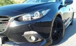 3 889 р. Клыки на передний бампер Style Mazda 3/Axela BM дорестайлинг седан (2013-2016) (Неокрашенные)  с доставкой в г. Горно‑Алтайск. Увеличить фотографию 2