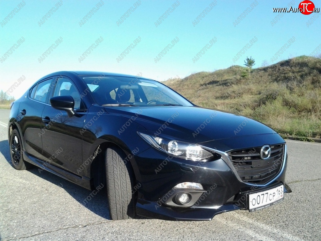 3 889 р. Клыки на передний бампер Style Mazda 3/Axela BM дорестайлинг седан (2013-2016) (Неокрашенные)  с доставкой в г. Горно‑Алтайск