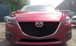 1 469 р. Нижняя сетка на бампер Russtal (черная) Mazda 3/Axela BM дорестайлинг седан (2013-2016)  с доставкой в г. Горно‑Алтайск. Увеличить фотографию 2