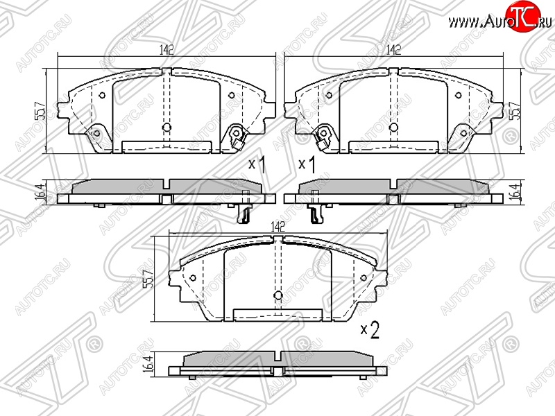 1 429 р. Колодки тормозные SAT (передние)  Mazda 3/Axela  BM (2013-2016) дорестайлинг седан  с доставкой в г. Горно‑Алтайск