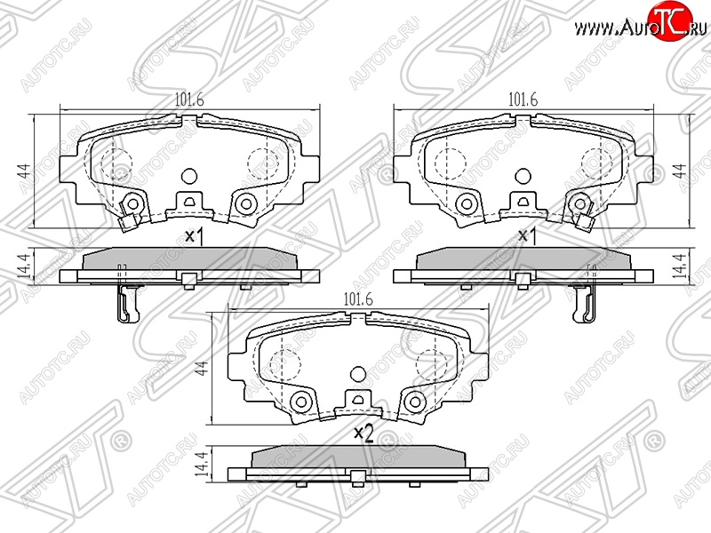 1 049 р. Колодки тормозные SAT (задние) Mazda 3/Axela BM дорестайлинг седан (2013-2016)  с доставкой в г. Горно‑Алтайск