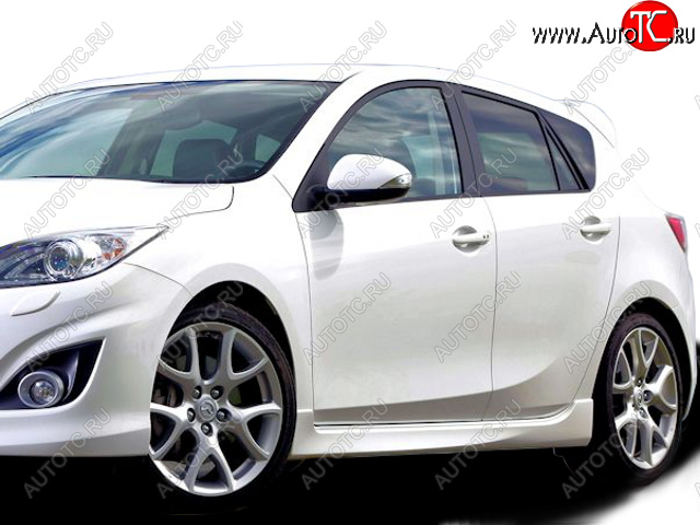 7 899 р. Накладки порогов MPS СТИЛЬ  Mazda 3/Axela  BL (2009-2011) дорестайлинг, хэтчбэк 5 дв. (Неокрашенные)  с доставкой в г. Горно‑Алтайск