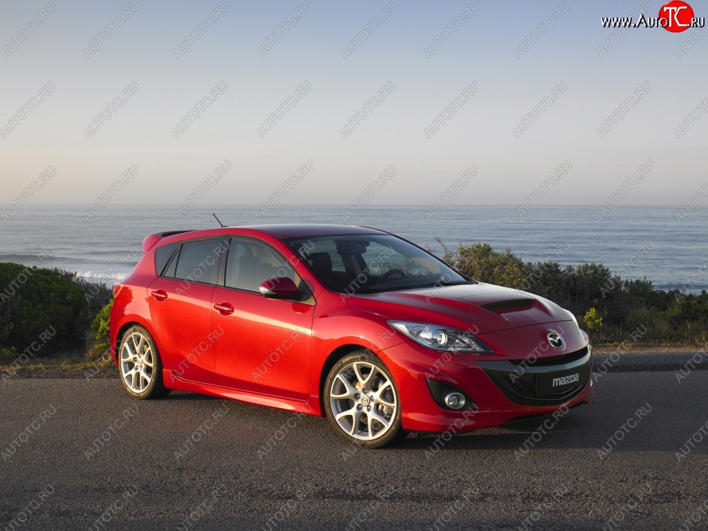 4 899 р. Пороги накладки KNIGHT SPORTS Mazda 3/Axela BL дорестайлинг, хэтчбэк 5 дв. (2009-2011) (Неокрашенные)  с доставкой в г. Горно‑Алтайск