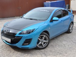 1 049 р. Реснички на фары LENZDESIGN Mazda 3/Axela BL дорестайлинг седан (2009-2011) (Неокрашенные)  с доставкой в г. Горно‑Алтайск. Увеличить фотографию 2