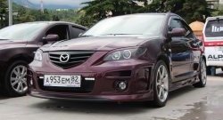 689 р. Реснички на фары Style (длинные) Mazda 3/Axela BK дорестайлинг седан (2003-2006) (Неокрашенные)  с доставкой в г. Горно‑Алтайск. Увеличить фотографию 3