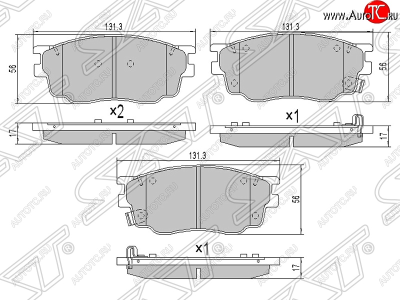 1 299 р. Колодки тормозные SAT (передние) Mazda 6 GG лифтбэк дорестайлинг (2002-2005)  с доставкой в г. Горно‑Алтайск