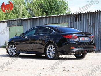 12 699 р. Диффузор заднего бампера Sport v2  Mazda 6  GJ (2012-2018) дорестайлинг седан, 1-ый рестайлинг седан (Неокрашенный)  с доставкой в г. Горно‑Алтайск. Увеличить фотографию 3