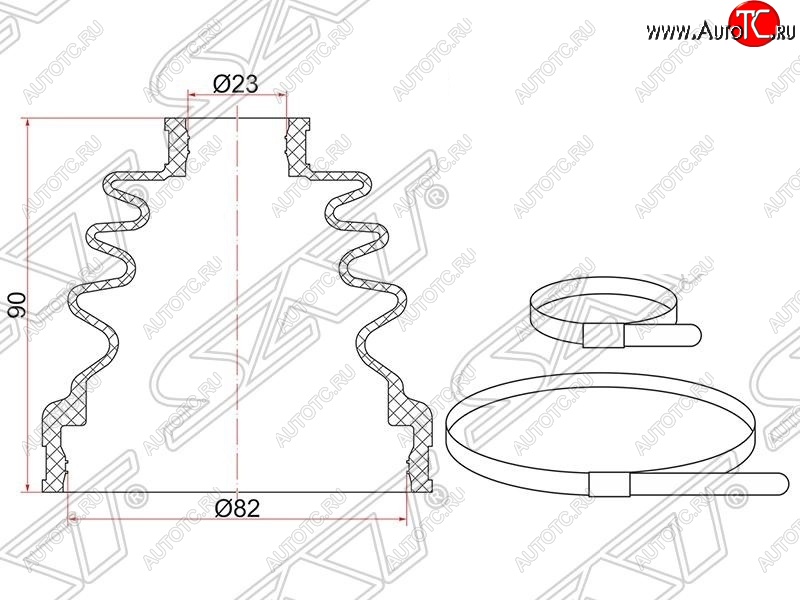 439 р. Пыльник ШРУСа (наружный) SAT  Mazda 6 ( GG,  GH) (2002-2012), Mazda CX-7  ER (2006-2012), Toyota Caldina  T210 (1997-2002), Toyota Corona Premio  T210 (1996-2001)  с доставкой в г. Горно‑Алтайск