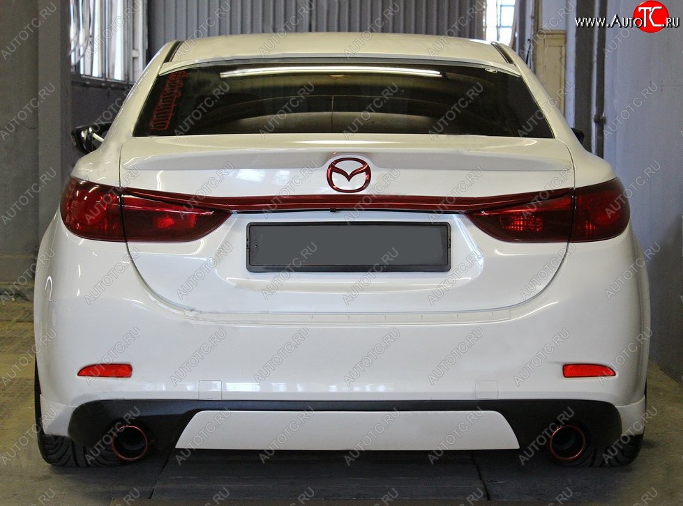 10 899 р. Диффузор заднего бампера Sport v3  Mazda 6  GJ (2015-2018) 1-ый рестайлинг седан (Неокрашенная)  с доставкой в г. Горно‑Алтайск