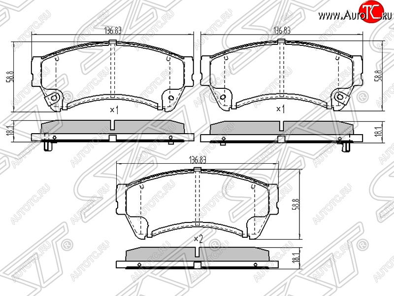 1 379 р. Колодки тормозные SAT (передние)  Mazda 6  GH - Atenza  с доставкой в г. Горно‑Алтайск