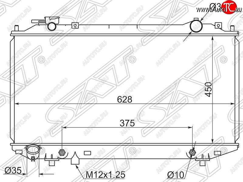 8 199 р. Радиатор двигателя (пластинчатый, 2.5D/2.5TD/2.9D/3.0TD, АКПП) SAT Mazda BT-50 (2006-2011)  с доставкой в г. Горно‑Алтайск