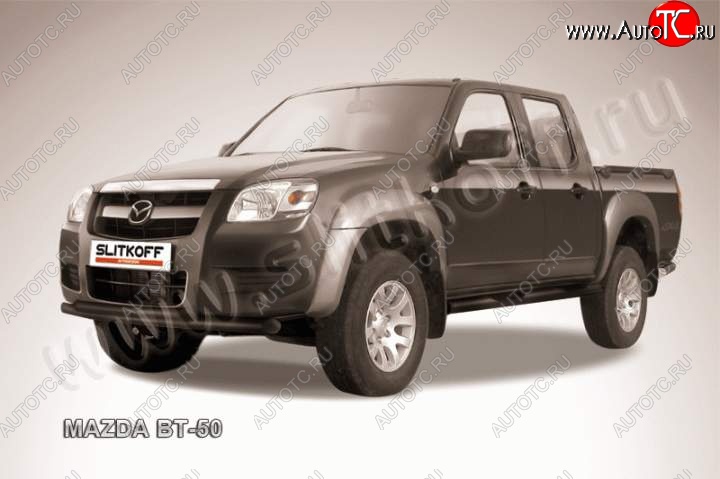 10 299 р. Защита переднего бампер Slitkoff Mazda BT-50 (2011-2015) (Цвет: серебристый)  с доставкой в г. Горно‑Алтайск