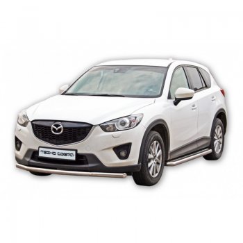 Защита переднего бампера ТехноСфера (Техно Сфера) (нержавейка, d51 mm) Mazda CX-5 KE дорестайлинг (2011-2014)