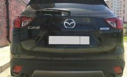 2 749 р. Накладка на задний бампер СТ v2 v2 Mazda CX-5 KE рестайлинг (2015-2017) (Неокрашенная)  с доставкой в г. Горно‑Алтайск. Увеличить фотографию 3