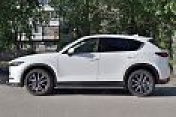 31 649 р. Пороги труба 120х60 овал с проступью . Russtal Mazda CX-5 KF (2016-2024)  с доставкой в г. Горно‑Алтайск. Увеличить фотографию 3