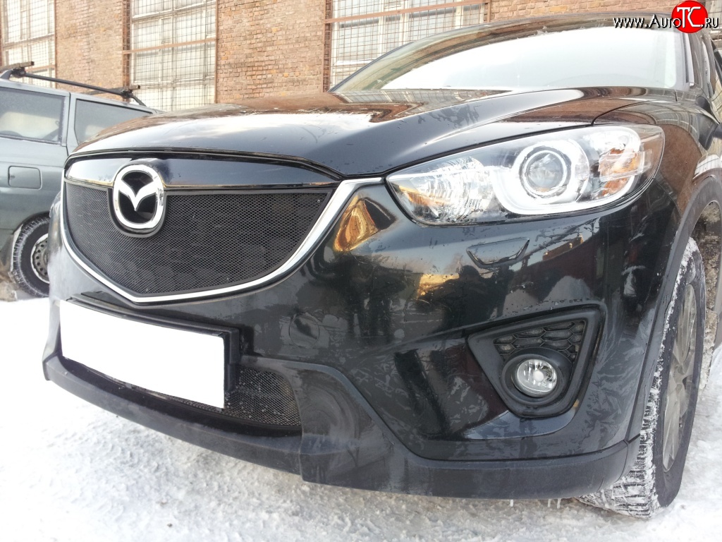 1 639 р. Сетка в решетку радиатора Russtal  Mazda CX-5  KE (2011-2014) дорестайлинг (черная)  с доставкой в г. Горно‑Алтайск