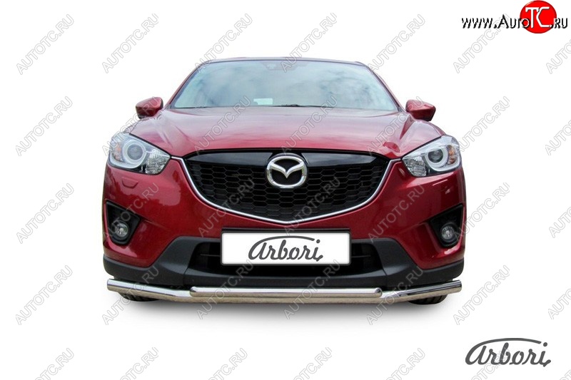 15 182 р. Защита переднего бампера Arbori (нержавейка, 2 трубы d57 и 42 mm) Mazda CX-5 KE дорестайлинг (2011-2014)  с доставкой в г. Горно‑Алтайск