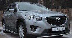 11 999 р. Одинарная защита переднего бампера диаметром 42 мм SLITKOFF Mazda CX-5 KE дорестайлинг (2011-2014)  с доставкой в г. Горно‑Алтайск. Увеличить фотографию 4