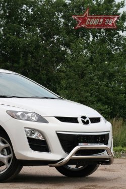 14 039 р. Защита переднего бампера Souz-96 (d60) Mazda CX-7 ER рестайлинг (2010-2012)  с доставкой в г. Горно‑Алтайск. Увеличить фотографию 1