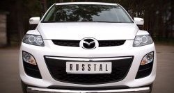 Одинарная защита переднего бампера диаметром 76 мм SLITKOFF Mazda CX-7 ER рестайлинг (2010-2012)