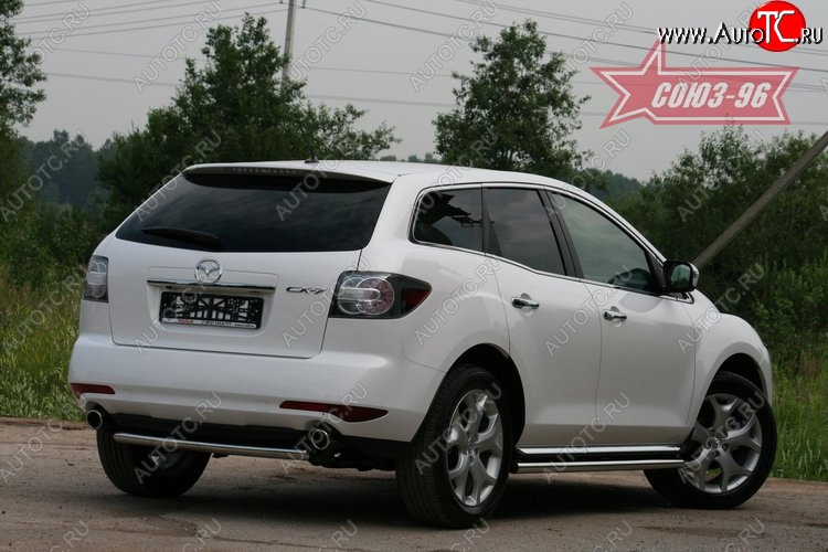 9 314 р. Защита заднего бампера Souz-96 (d60) Mazda CX-7 ER рестайлинг (2010-2012)  с доставкой в г. Горно‑Алтайск