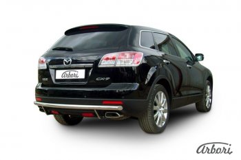 15 749 р. Защита заднего бампера Arbori (нержавейка, 1 труба d57 mm). Mazda CX-9 TB дорестайлинг (2007-2009)  с доставкой в г. Горно‑Алтайск. Увеличить фотографию 2