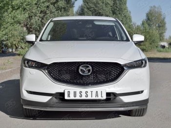 16 649 р. Защита переднего бампера (Ø42 мм, нержавейка) SLITKOFF Mazda CX-5 KF (2016-2025)  с доставкой в г. Горно‑Алтайск. Увеличить фотографию 2