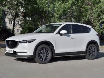 16 649 р. Защита переднего бампера (Ø42 мм, нержавейка) SLITKOFF Mazda CX-5 KF (2016-2025)  с доставкой в г. Горно‑Алтайск. Увеличить фотографию 3