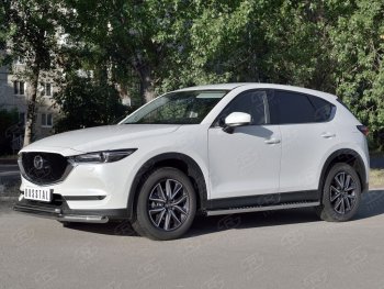 17 999 р. Защита переднего бампера (2 трубыØ63 и 42 мм, нержавейка) SLITKOFF Mazda CX-5 KF (2016-2024)  с доставкой в г. Горно‑Алтайск. Увеличить фотографию 2