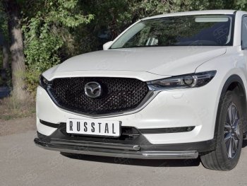 17 999 р. Защита переднего бампера (2 трубыØ63 и 42 мм, нержавейка) SLITKOFF Mazda CX-5 KF (2016-2024)  с доставкой в г. Горно‑Алтайск. Увеличить фотографию 3