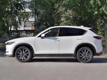 24 649 р. Широкая защита порогов с трубой диаметром 42 мм SLITKOFF v1  Mazda CX-5  KF (2016-2025)  с доставкой в г. Горно‑Алтайск. Увеличить фотографию 3