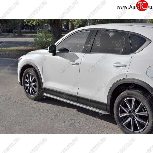 22 999 р. Широкая защита порогов с трубой диаметром 42 мм SLITKOFF v2 Mazda CX-5 KF (2016-2025)  с доставкой в г. Горно‑Алтайск