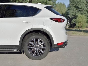 14 999 р. Защита заднего бампера (Ø75x42 мм, нержавейка) Russtal Mazda CX-5 KF (2016-2025)  с доставкой в г. Горно‑Алтайск. Увеличить фотографию 3