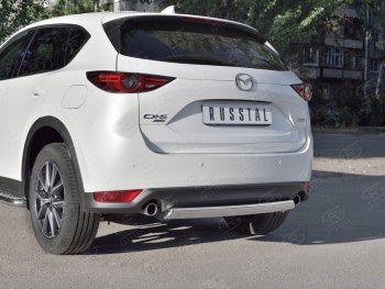 14 999 р. Защита заднего бампера (Ø75x42 мм, нержавейка) Russtal Mazda CX-5 KF (2016-2025)  с доставкой в г. Горно‑Алтайск. Увеличить фотографию 4