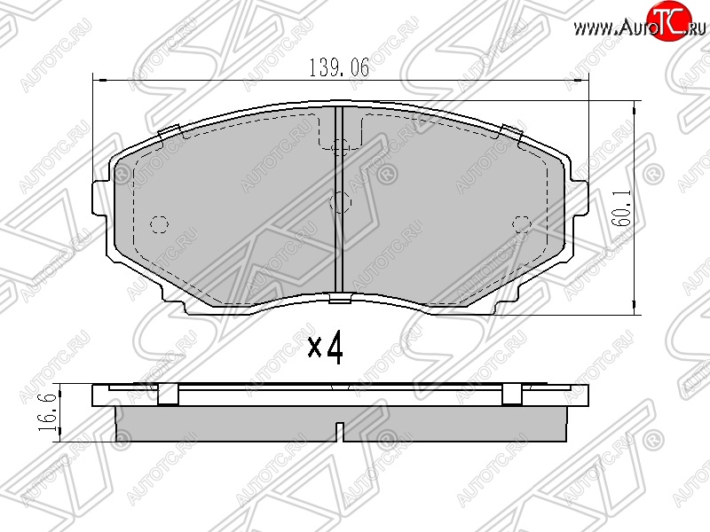 1 459 р. Колодки тормозные SAT (передние)  Mazda CX-7  ER (2006-2010), Mazda CX-9  TB (2007-2015), Mazda MPV  LY (2006-2016), Mitsubishi Pajero Sport  QE (2015-2021)  с доставкой в г. Горно‑Алтайск