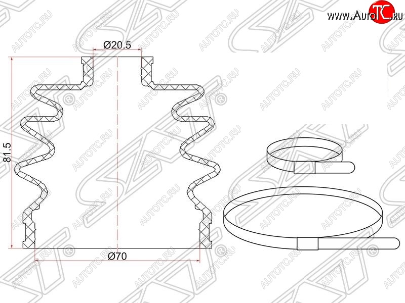 429 р. Пыльник ШРУСа (наружный) SAT  Mazda 2/Demio  DW (1996-2002), Subaru Impreza  GC (1992-2000)  с доставкой в г. Горно‑Алтайск