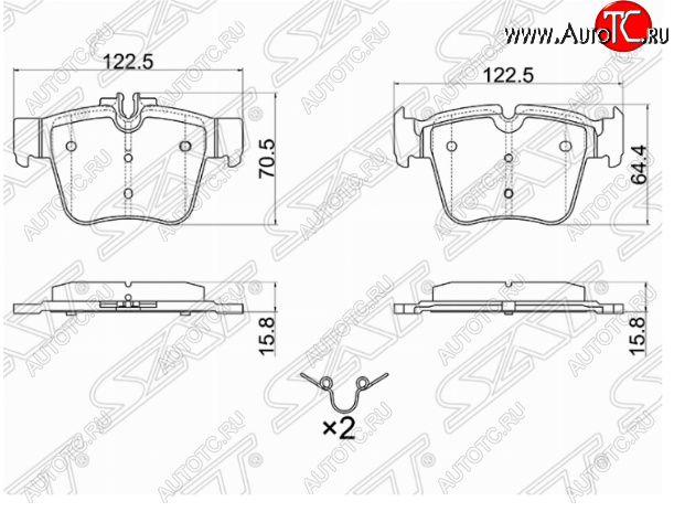 1 259 р. Комплект задних тормозных колодок SAT  Mercedes-Benz C-Class  W205 (2015-2018) дорестайлинг седан  с доставкой в г. Горно‑Алтайск