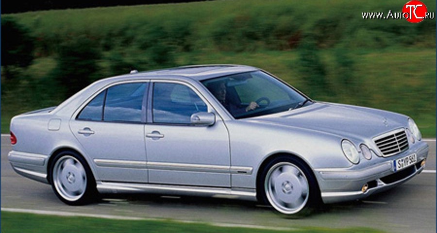 8 149 р. Пороги накладки AMG E55 Mercedes-Benz E-Class W210 дорестайлинг седан (1996-1999) (Неокрашенные)  с доставкой в г. Горно‑Алтайск