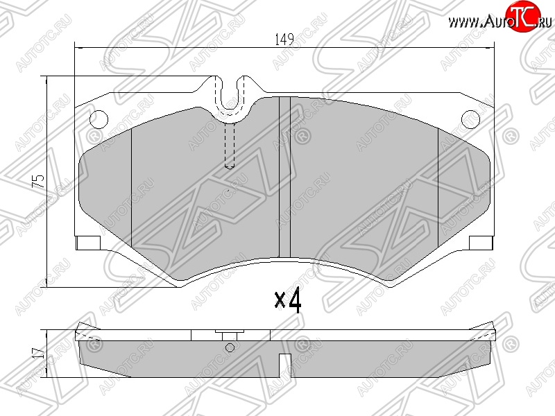 1 439 р. Колодки тормозные SAT (передние)  Mercedes-Benz G class  W463 (1989-1994) 5 дв. дорестайлинг  с доставкой в г. Горно‑Алтайск