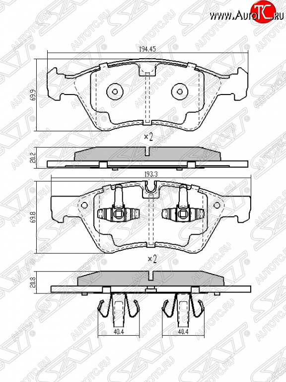 2 069 р. Колодки тормозные SAT (передние)  Mercedes-Benz E-Class  W211 - ML class ( W164,  W166)  с доставкой в г. Горно‑Алтайск