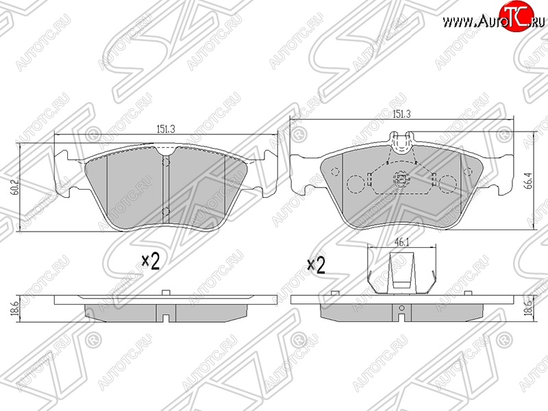 1 469 р. Колодки тормозные передние SAT  Mercedes-Benz C-Class  W202 - E-Class  W210  с доставкой в г. Горно‑Алтайск