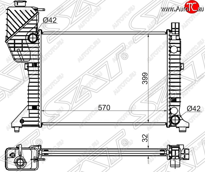 9 499 р. Радиатор двигателя SAT (трубчатый, МКПП) Mercedes-Benz Sprinter W901 (1995-2000)  с доставкой в г. Горно‑Алтайск