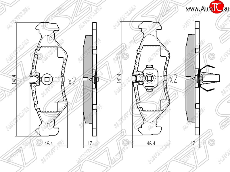 969 р. Колодки тормозные задние SAT  Mercedes-Benz Sprinter ( W901,  W905) (1995-2006) рестайлинг  с доставкой в г. Горно‑Алтайск