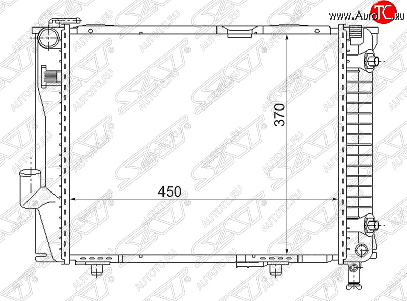 8 349 р. Радиатор двигателя SAT (пластинчатый, 2.6/2.8/3.0/3.2/3.6AMG, МКПП/АКПП)  Mercedes-Benz E-Class ( W124,  S124) (1984-1996) седан дорестайлинг, универсал рестайлинг  с доставкой в г. Горно‑Алтайск