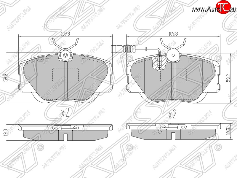 1 199 р. Колодки тормозные SAT (передние)  Mercedes-Benz C-Class  W201 - E-Class ( W124,  S124)  с доставкой в г. Горно‑Алтайск